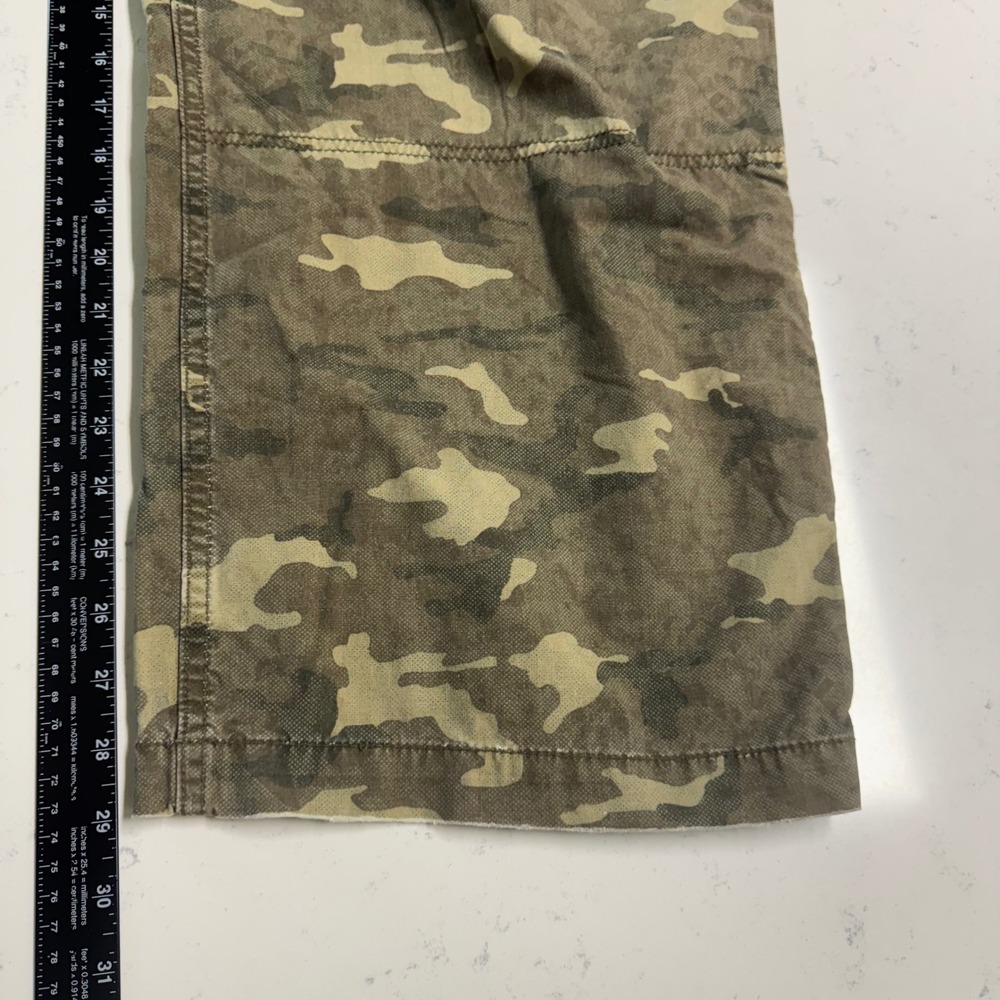 Y2K Old Navy Cargo Pants Mens 40x29 Green Camo Cotton Loose Fit Military Style - Picture 6 of 7